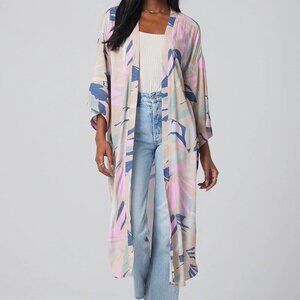 Saltwater Luxe Banks Midi Robe In Pastel Waves Large